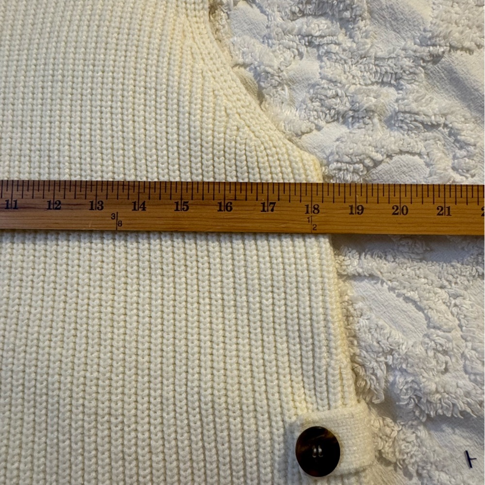 Anthropologie Alexa Sleeveless Split Mock Neck Button Sides Cream Tunic Sz M - Picture 6 of 12